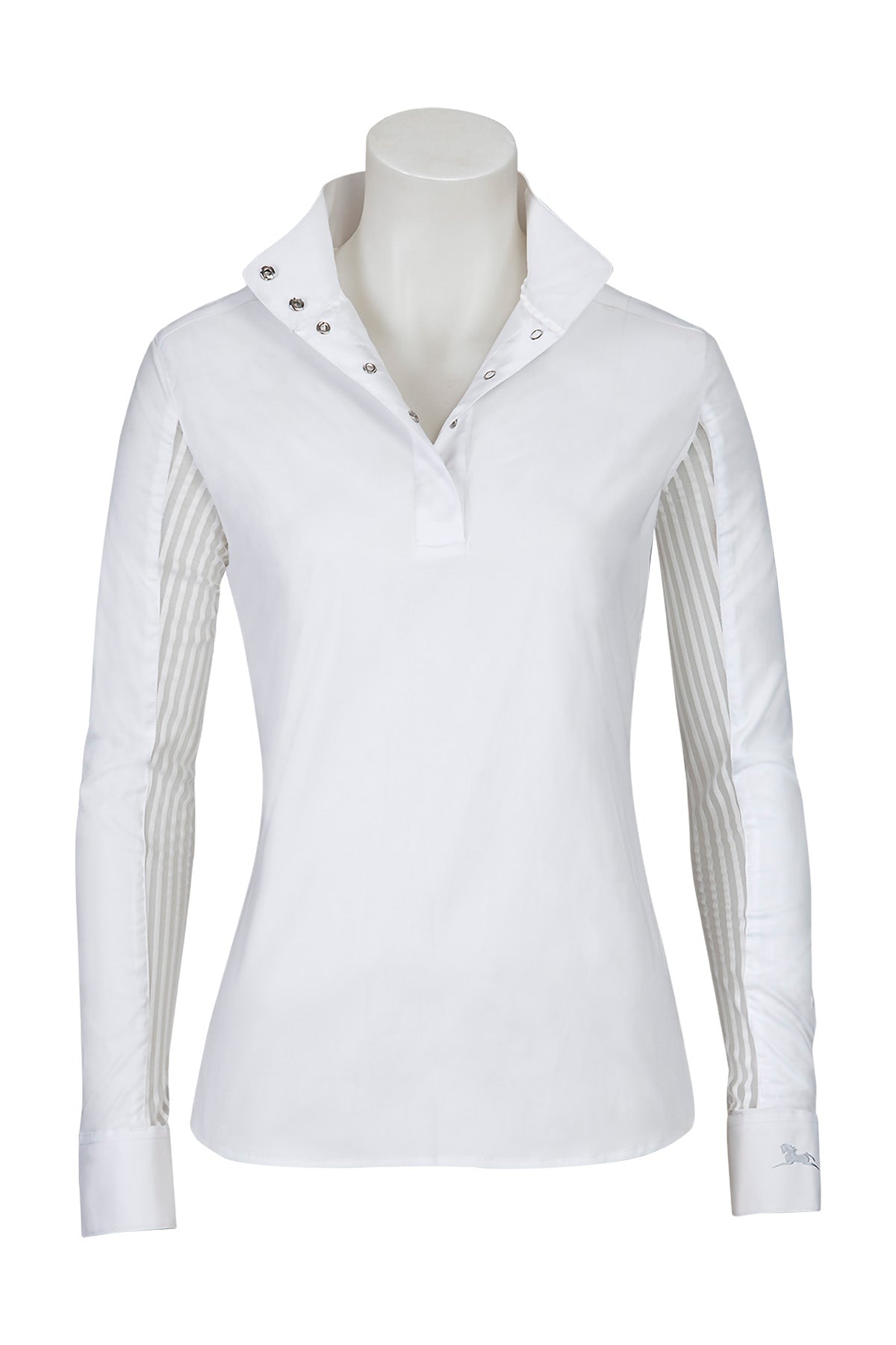 RJ Classics Lauren Ladies&#39; Show Shirt White Stripe-Show Shirts - Ladies Show Shirt-RJ Classics-White Stripe-L-Manhattan Saddlery