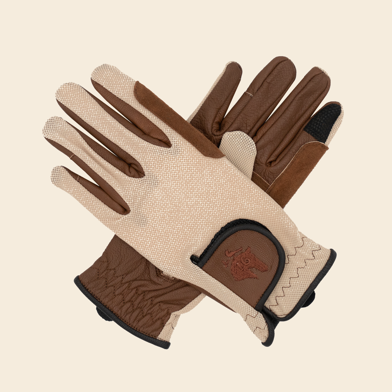 Sixteen Cypress Riding Gloves-Gloves-Sixteen Cypress-Oat/Cognac-6-Manhattan Saddlery
