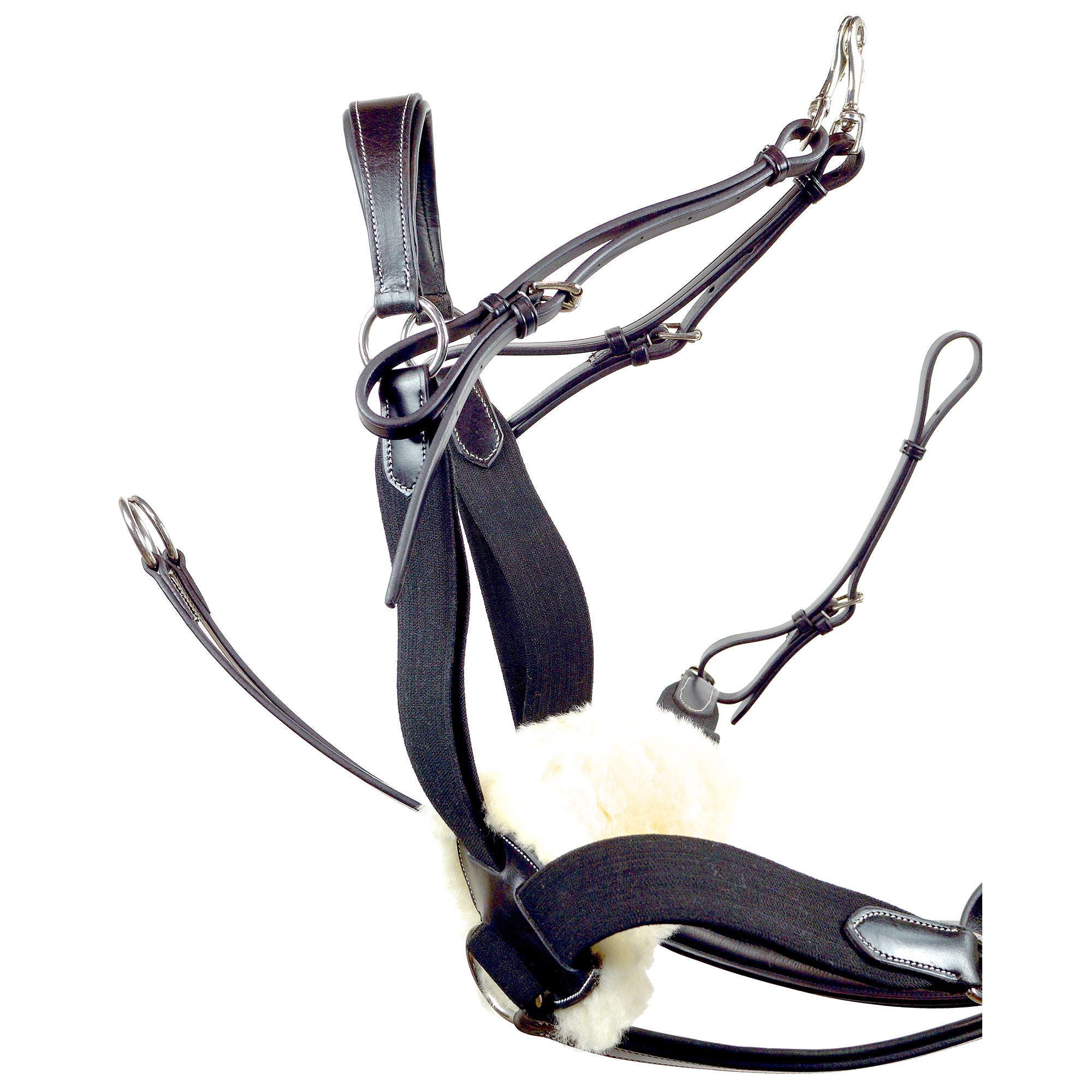 Nunn Finer 5-Way Breastplate-Martingales & Breastplates - Breastplate-Nunn Finer-Black-Full-Manhattan Saddlery
