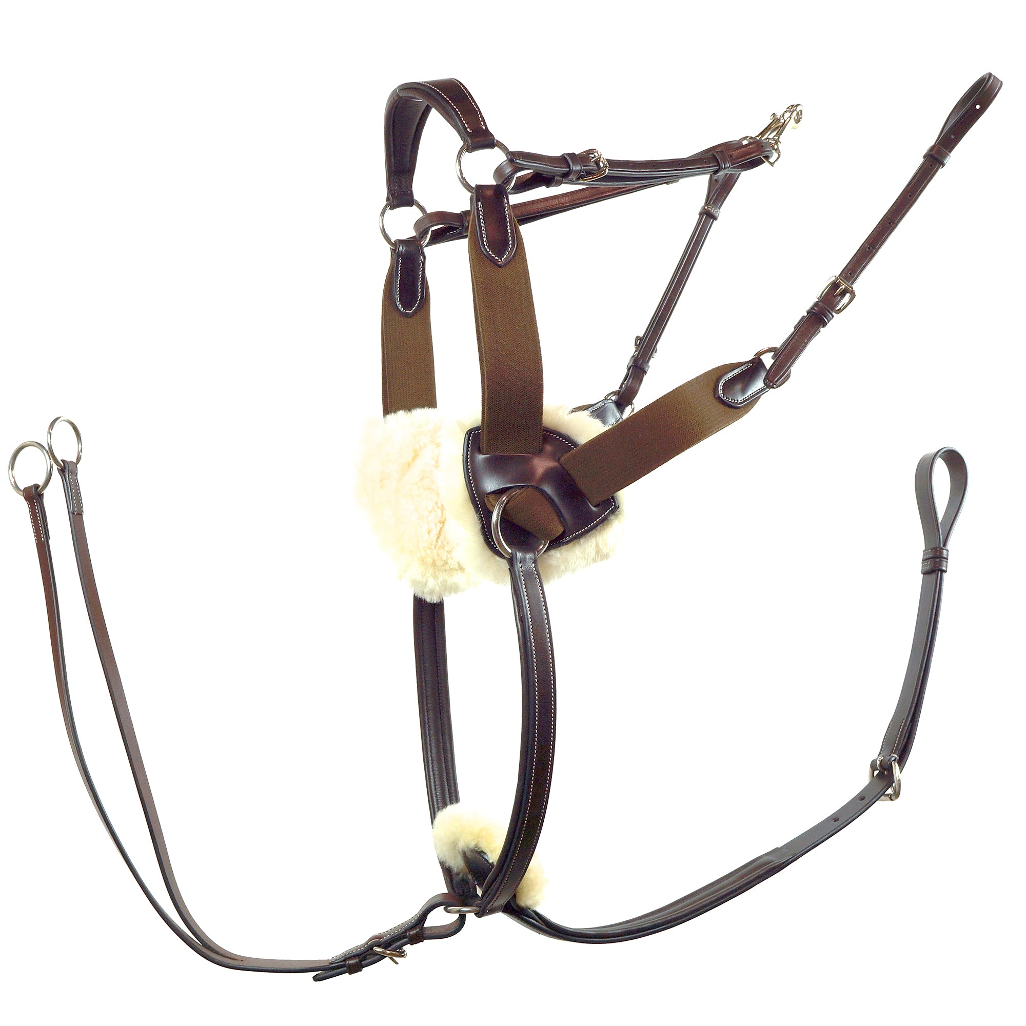Nunn Finer 5-Way Breastplate-Martingales & Breastplates - Breastplate-Nunn Finer-Havana-Full-Manhattan Saddlery