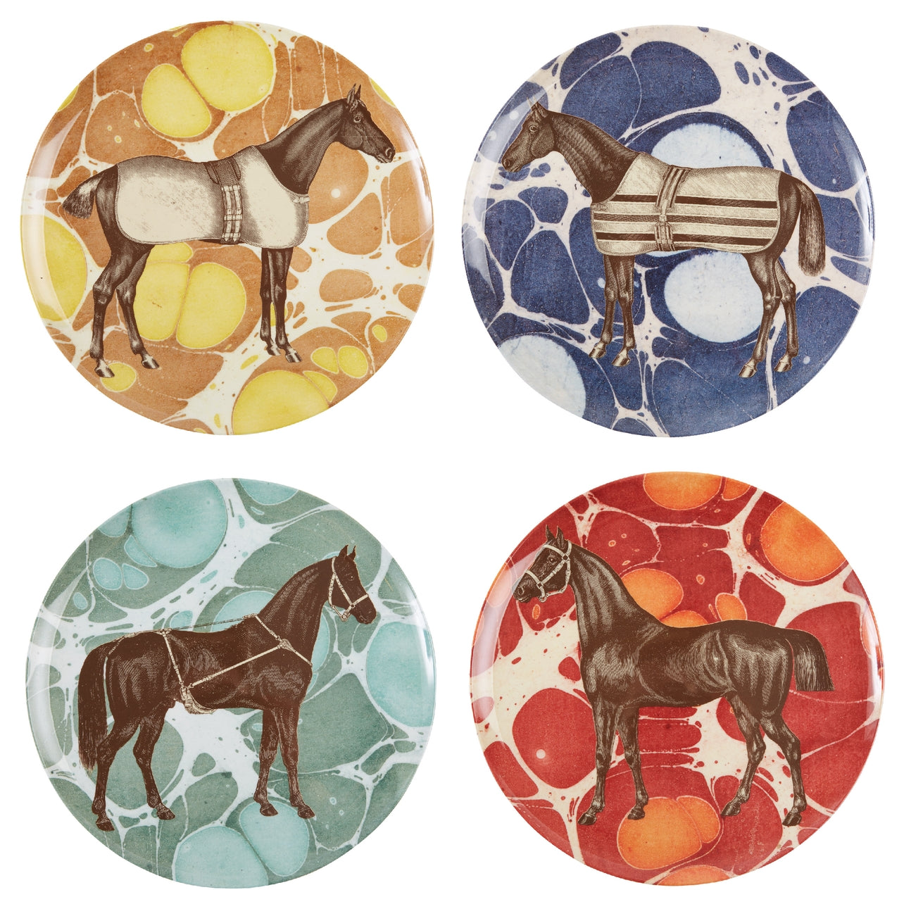Equus Dinner Plates, Set of Four-Gifts - Home Goods-Thomas Paul-Manhattan Saddlery