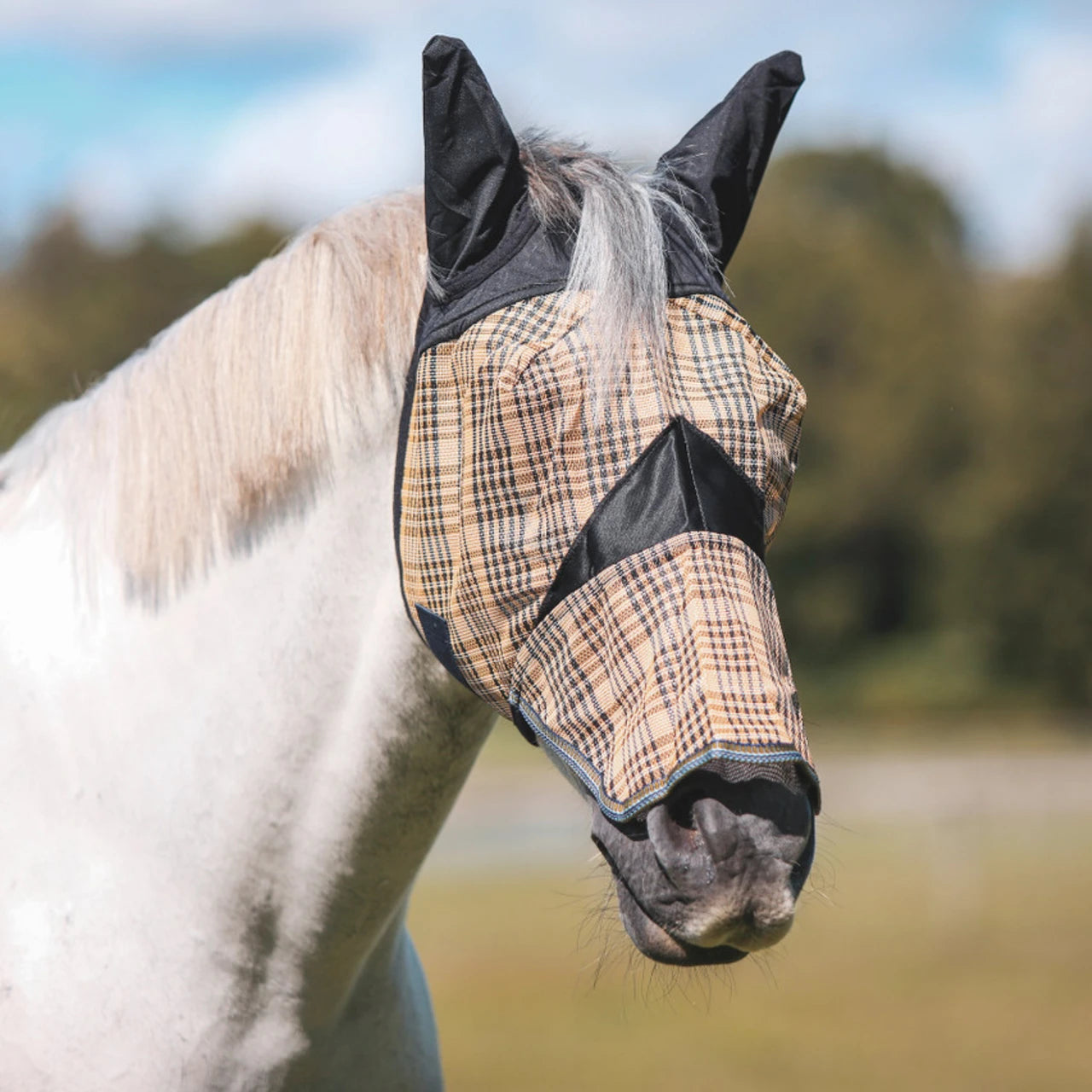 5/A Baker® PVC Mesh Fly Mask (w/ears)-Unclassified-Jacks Mfg-Cob-Manhattan Saddlery