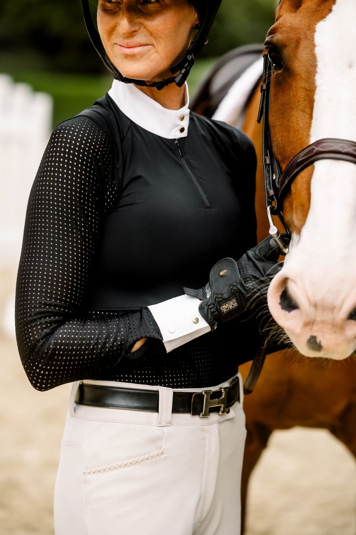 Euphoric Equestrian Kloud Competition Top-Show Shirts - Ladies Show Shirt-Euphoric Equestrian-XS-Black-Manhattan Saddlery