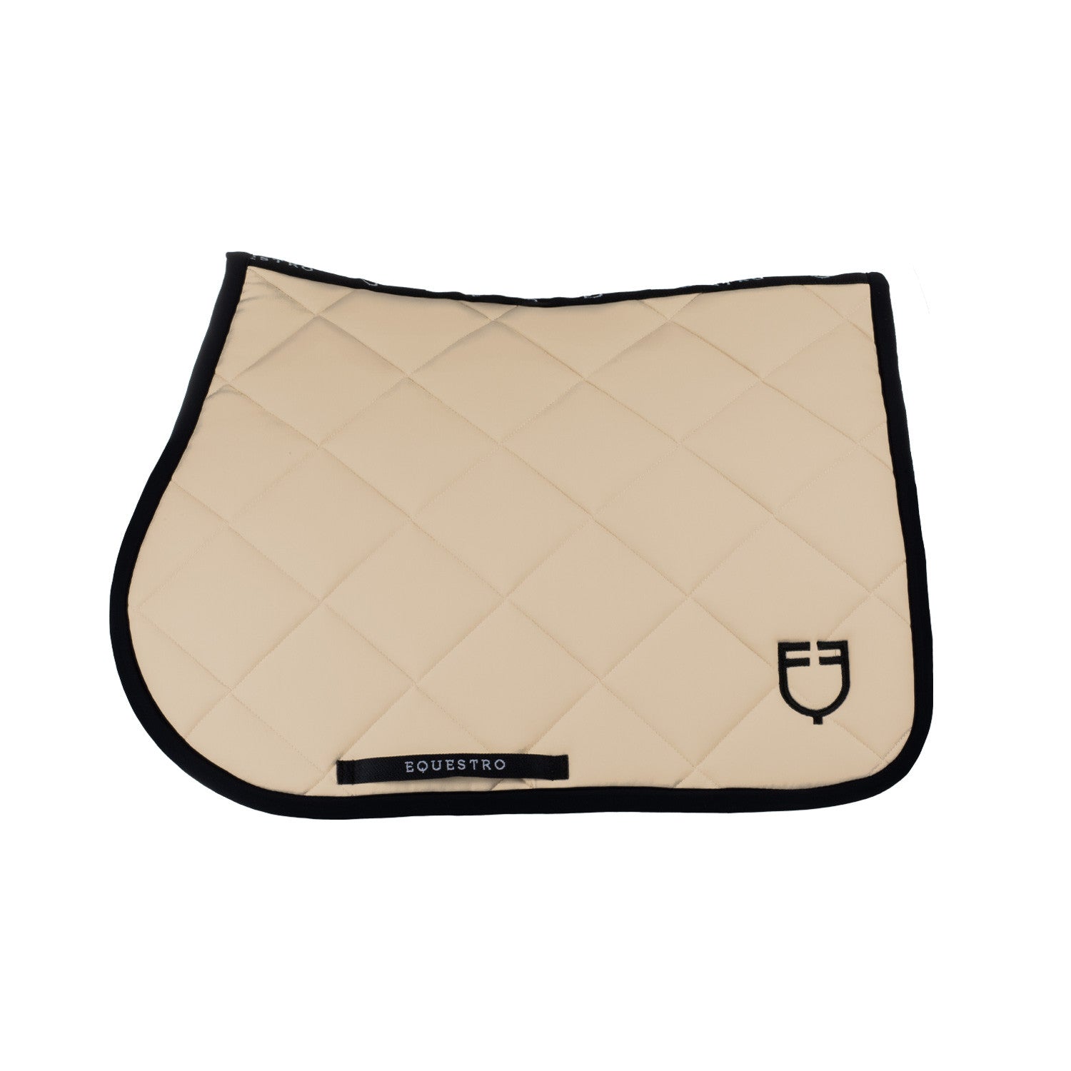 Equestro Jumping Saddle Pad with Embroidered Logo Black Line Edition-Unclassified-Amahorse-Oxford Tan-Pony-Manhattan Saddlery