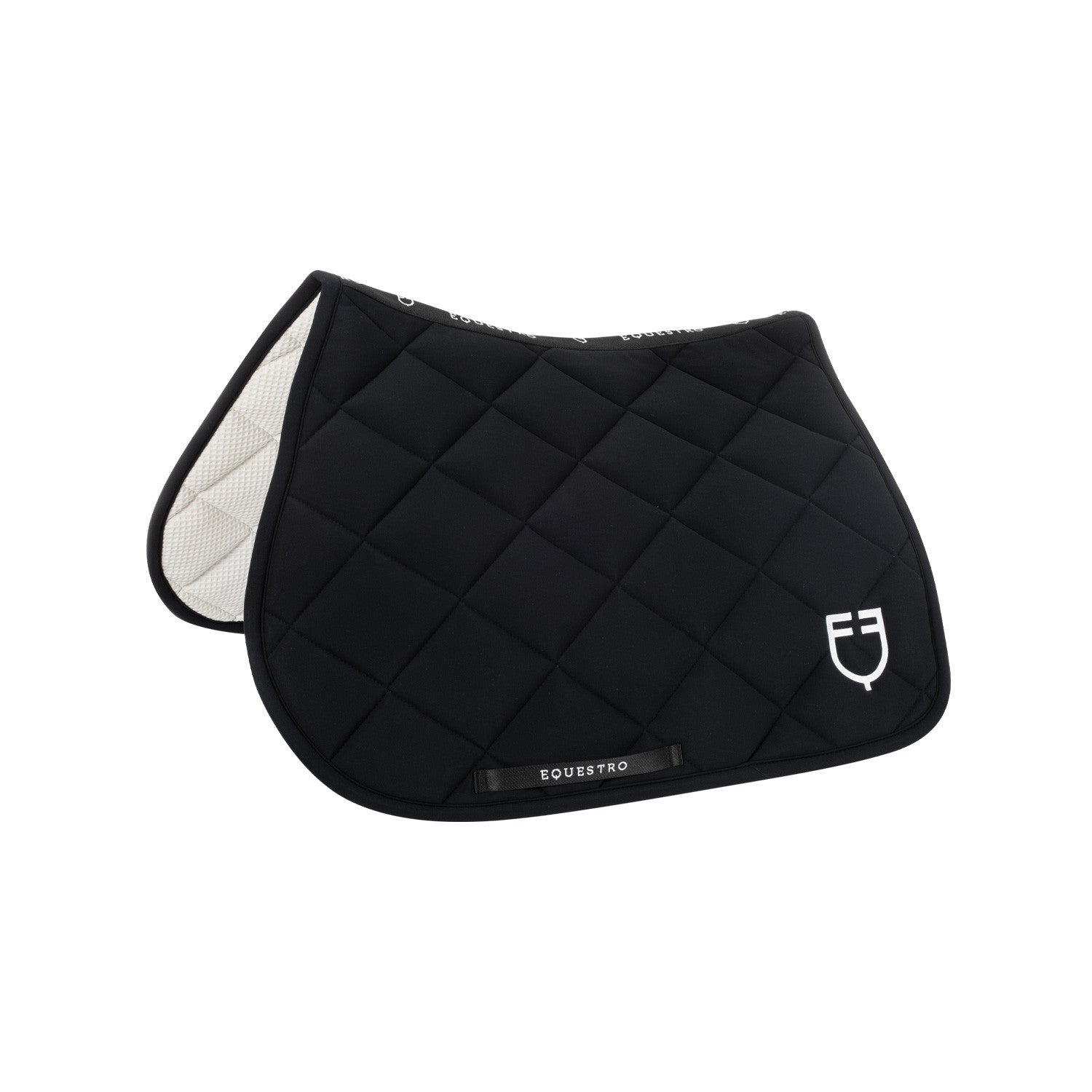 Equestro Jumping Saddle Pad with Embroidered Logo Black Line Edition-Unclassified-Amahorse-Black-Pony-Manhattan Saddlery
