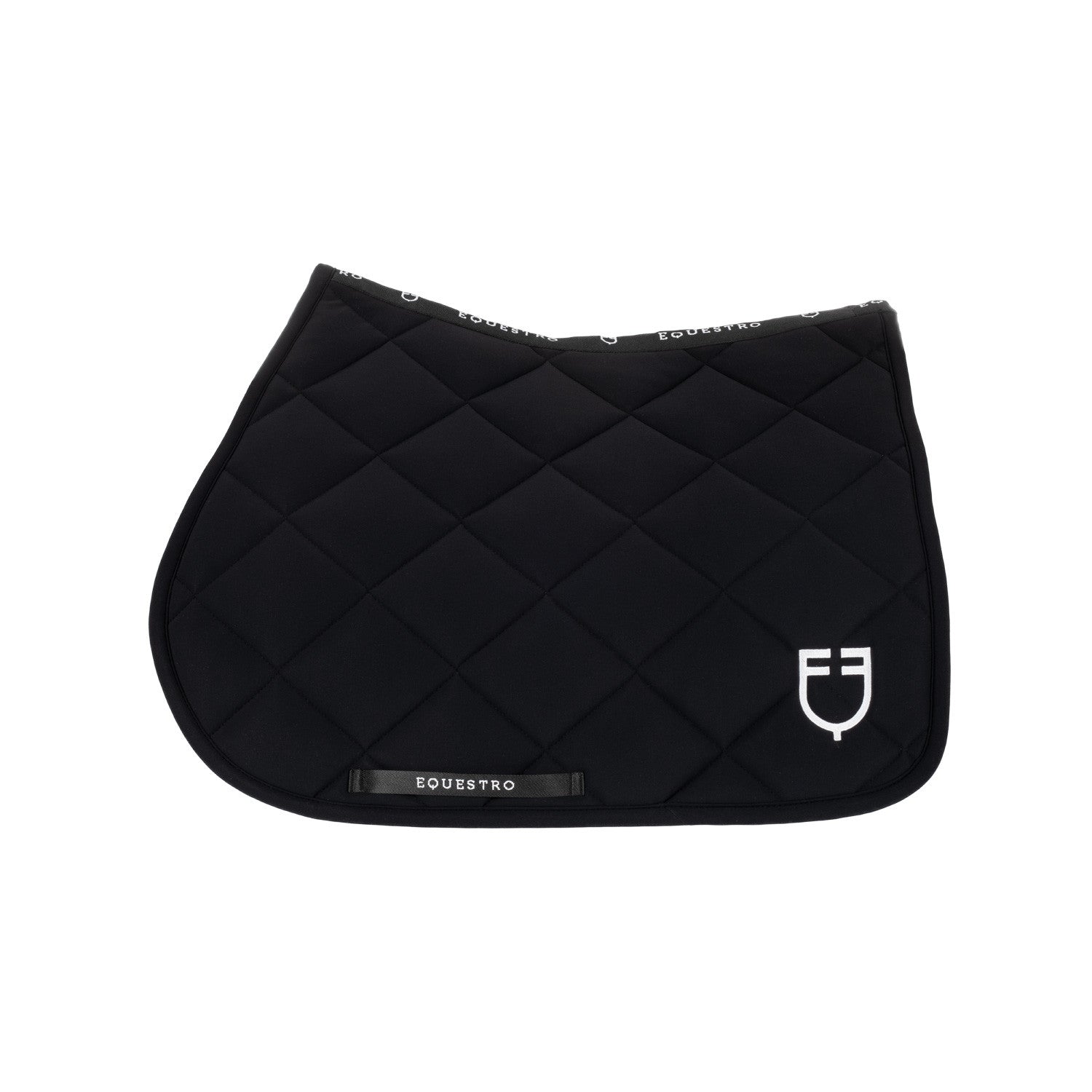 Equestro Jumping Saddle Pad with Embroidered Logo Black Line Edition-Unclassified-Amahorse-Black-Pony-Manhattan Saddlery