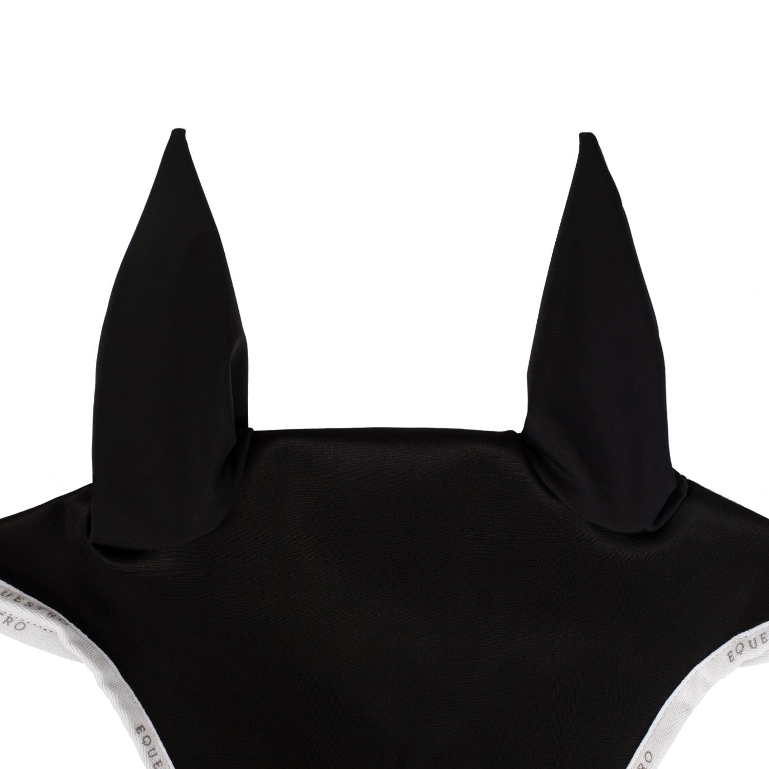 Equestro Fly Veil in Technical Fabric with Logo-Unclassified-Equestro-Black/White-Pony-Manhattan Saddlery