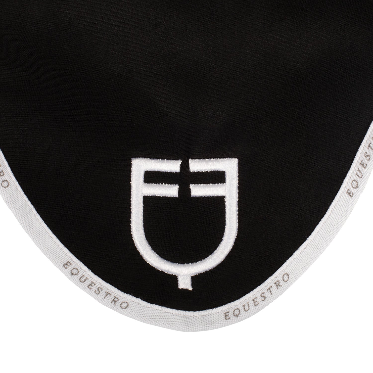Equestro Fly Veil in Technical Fabric with Logo-Unclassified-Equestro-Black/White-Pony-Manhattan Saddlery