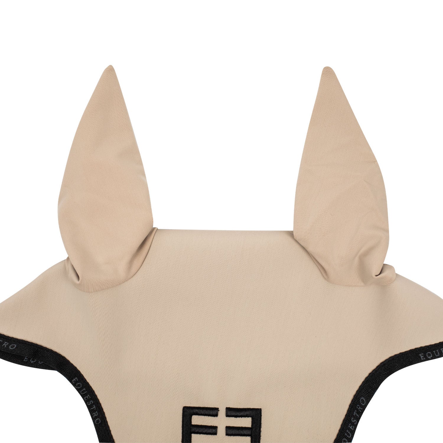 Equestro Fly Veil in Technical Fabric with Logo-Unclassified-Equestro-Black/White-Pony-Manhattan Saddlery