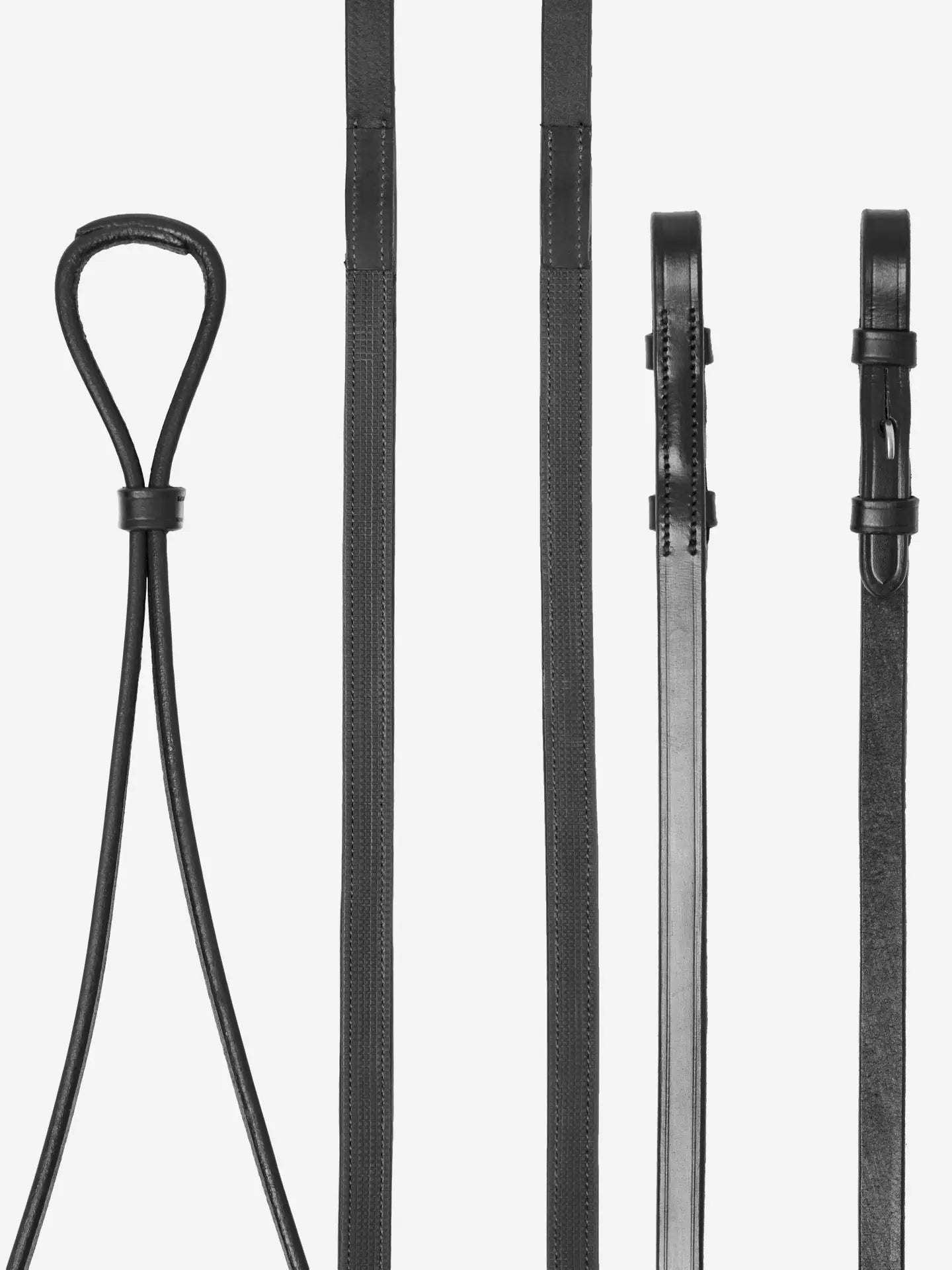 LeMieux Hunter Half Lined Curb Rein-Reins-LeMieux-Black/Silver-Pony-Manhattan Saddlery