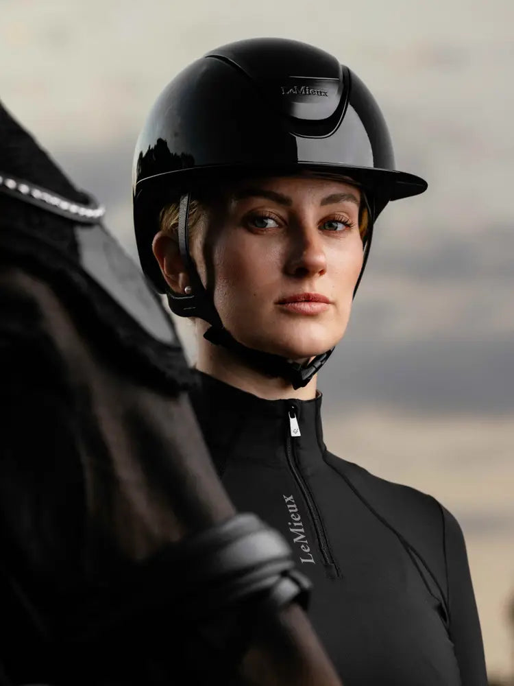 LeMieux Verv Competition Helmet-Helmets - Helmets-LeMieux-Gloss Black-S (52-55)-Manhattan Saddlery