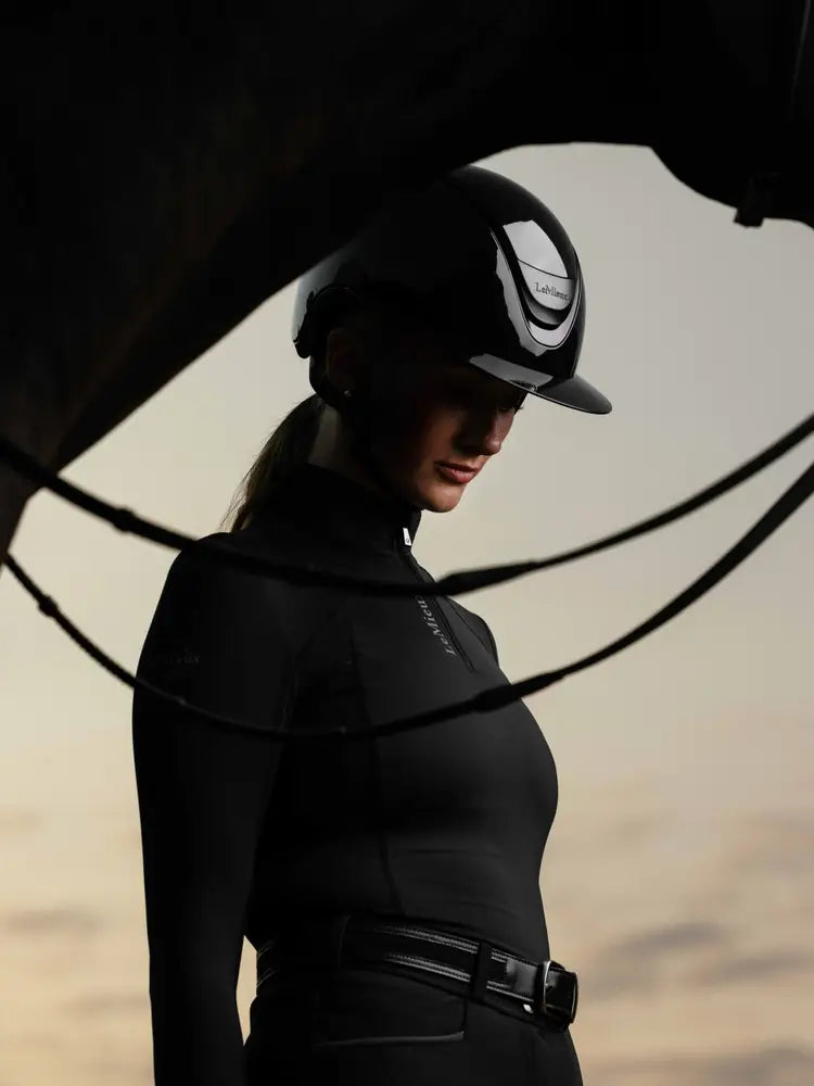 LeMieux Verv Competition Helmet-Helmets - Helmets-LeMieux-Gloss Black-S (52-55)-Manhattan Saddlery