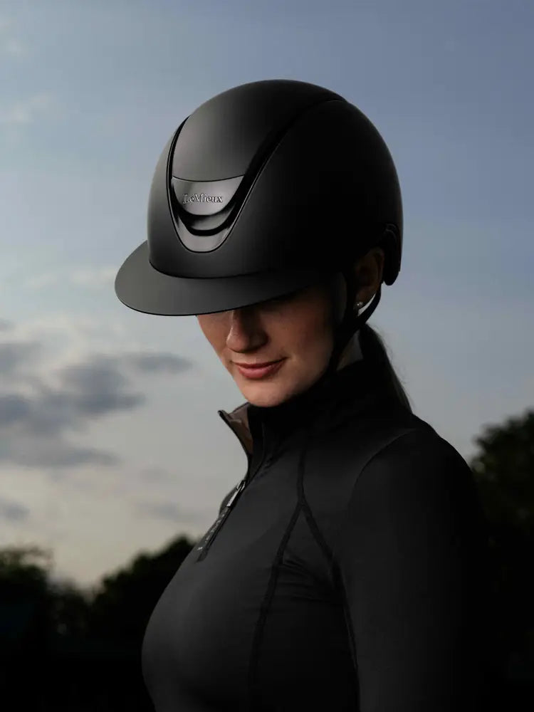 LeMieux Verv Competition Helmet-Helmets - Helmets-LeMieux-Gloss Black-S (52-55)-Manhattan Saddlery