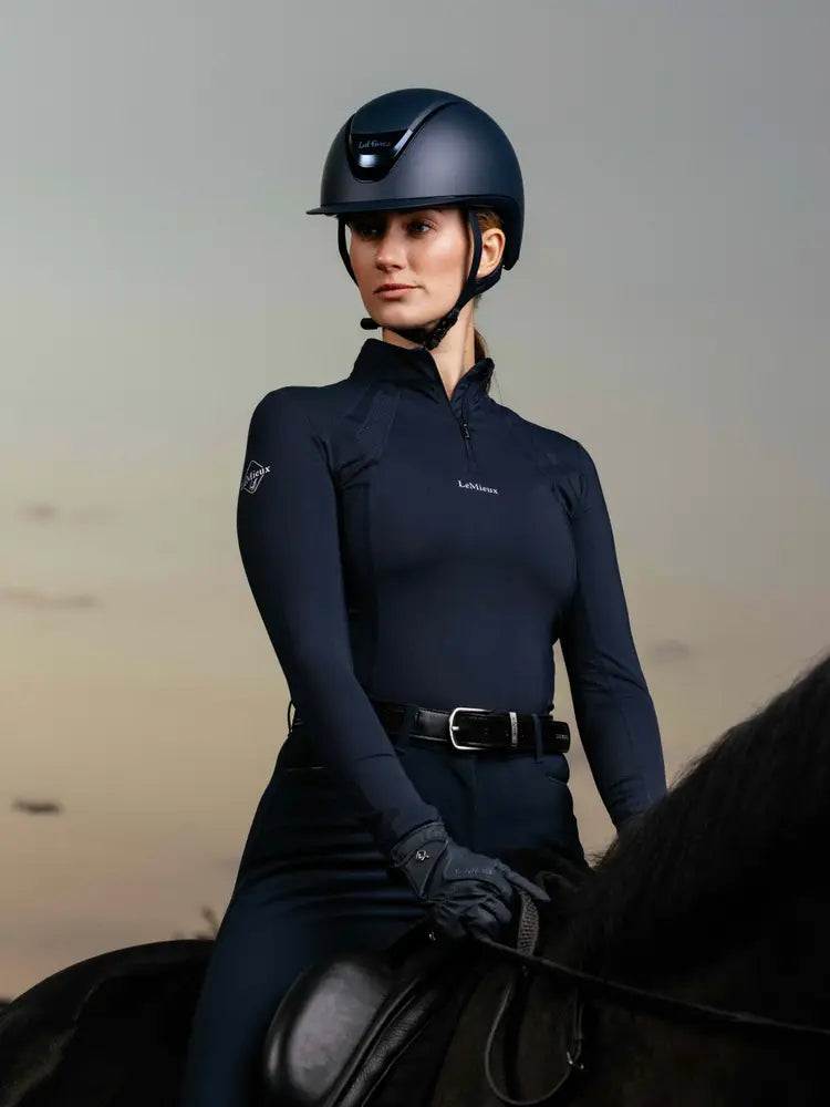 LeMieux Verv Competition Helmet-Helmets - Helmets-LeMieux-Gloss Black-S (52-55)-Manhattan Saddlery