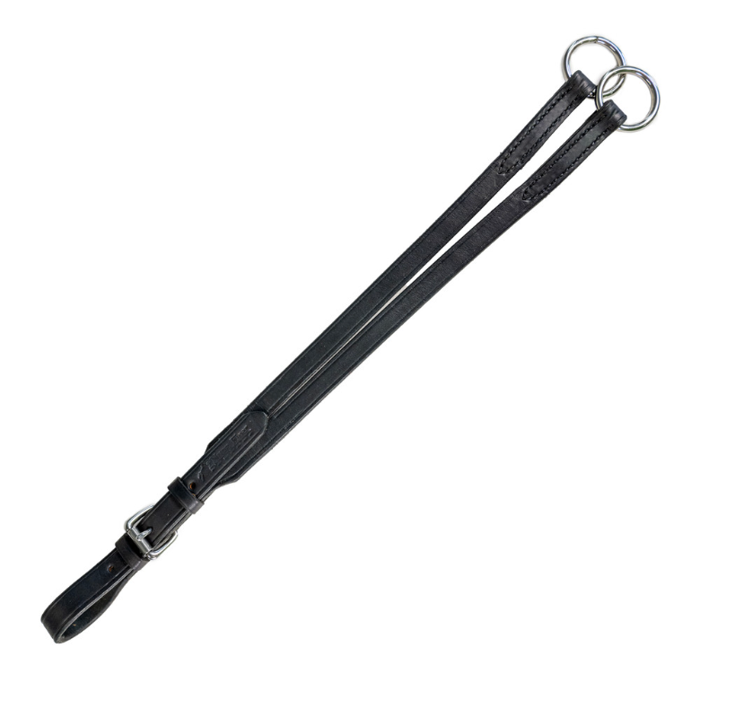 Nunn Finer Leather Running Martingale Attachment-Martingales & Breastplates - Running Martingale-Nunn Finer-Black/Brass-Cob-Manhattan Saddlery