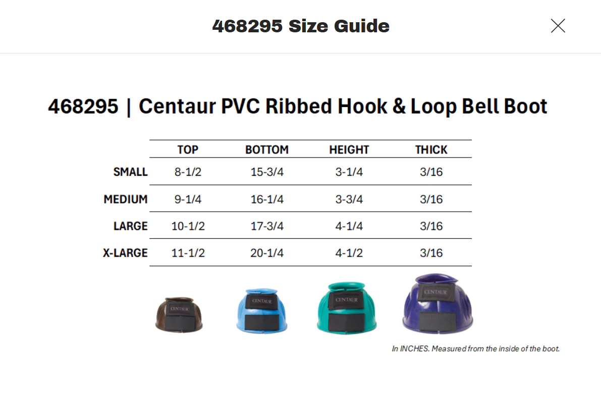 Centaur PVC Ribbed Double Hook and Loop Bell Boots