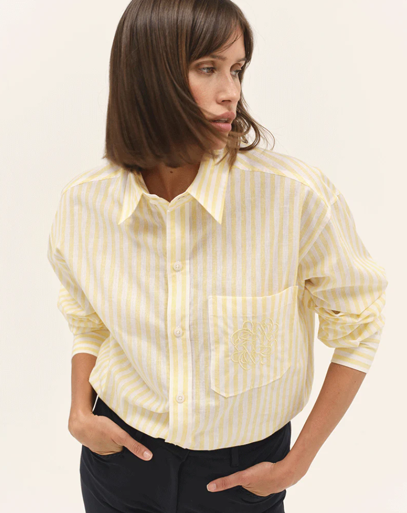 Dada Sport Olga Riding Shirt-Sportswear - Ladies - Tops-Dada Sport-Yellow Stripes-S-Manhattan Saddlery