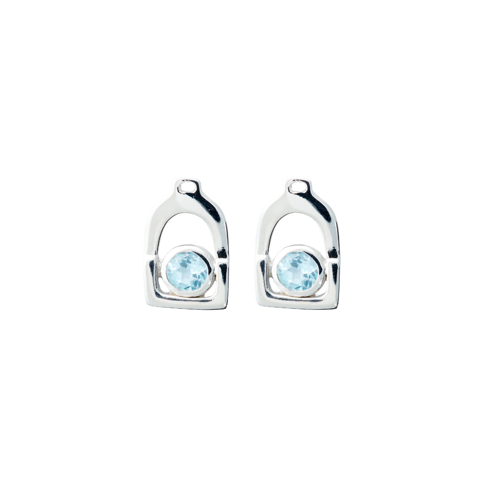 Michel McNabb Stirrup Earrings with Blue Topaz-Gifts - Jewelry-Michel McNabb-Manhattan Saddlery