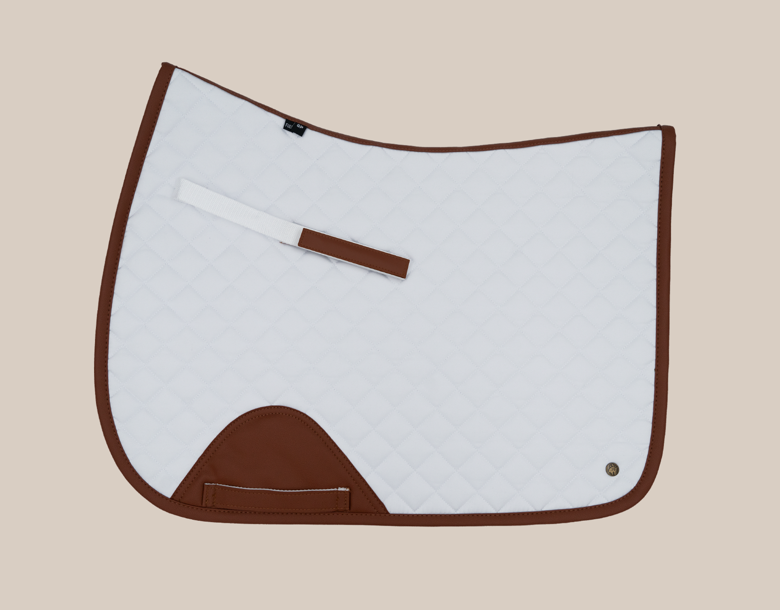 Sixteen Cypress Jumper Pad-Saddle Pads-Sixteen Cypress-White/Cognac-Manhattan Saddlery