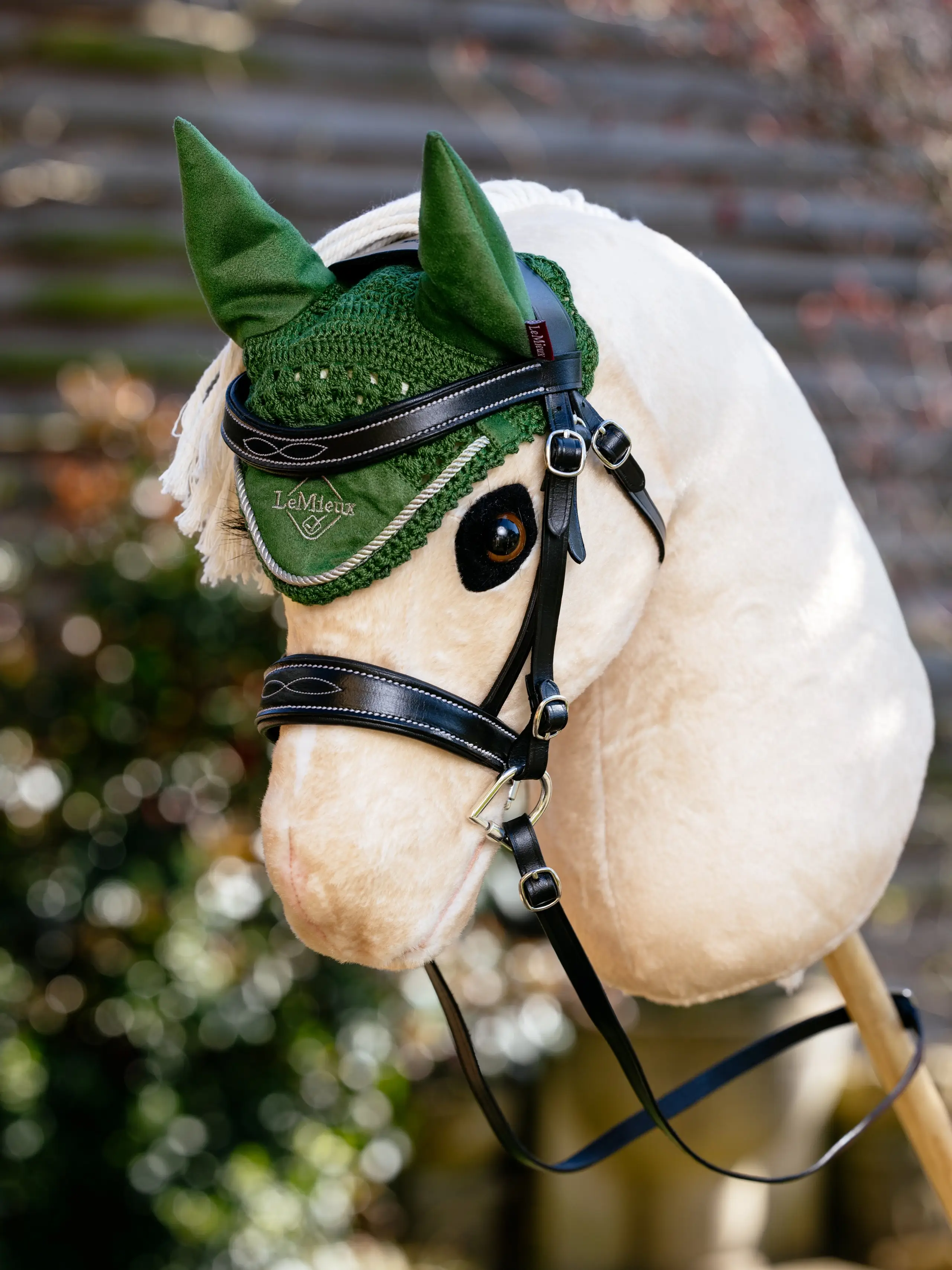 LeMieux Hobby Horse Ear Bonnet-Gifts - Toys-LeMieux-Hunter Green-Manhattan Saddlery