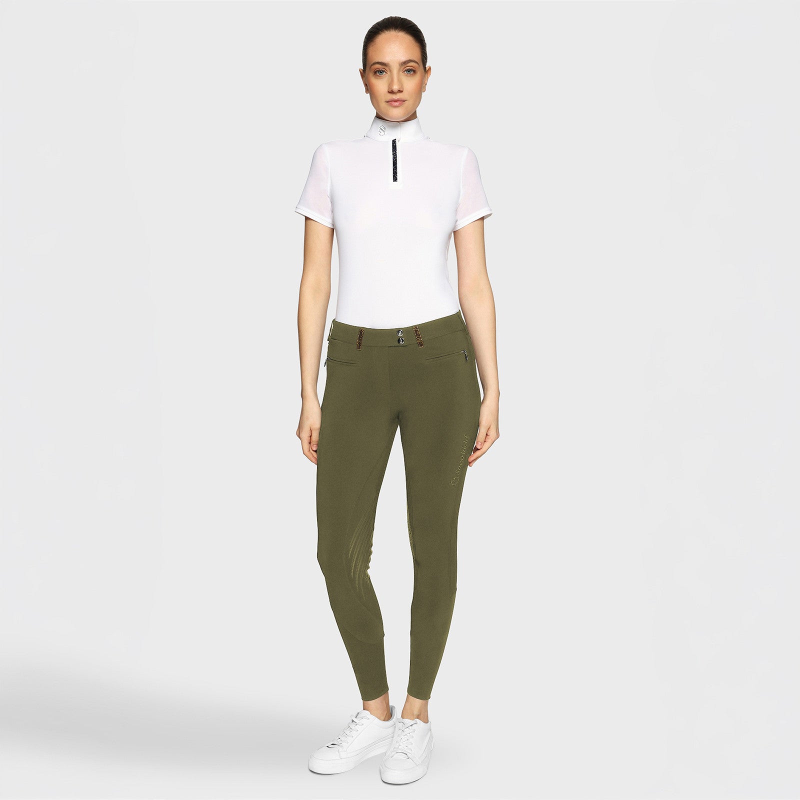 Samshield Adele Breeches-Breeches - Ladies - Knee Patch-Samshield-Kaki-30-Knee Patch-Manhattan Saddlery