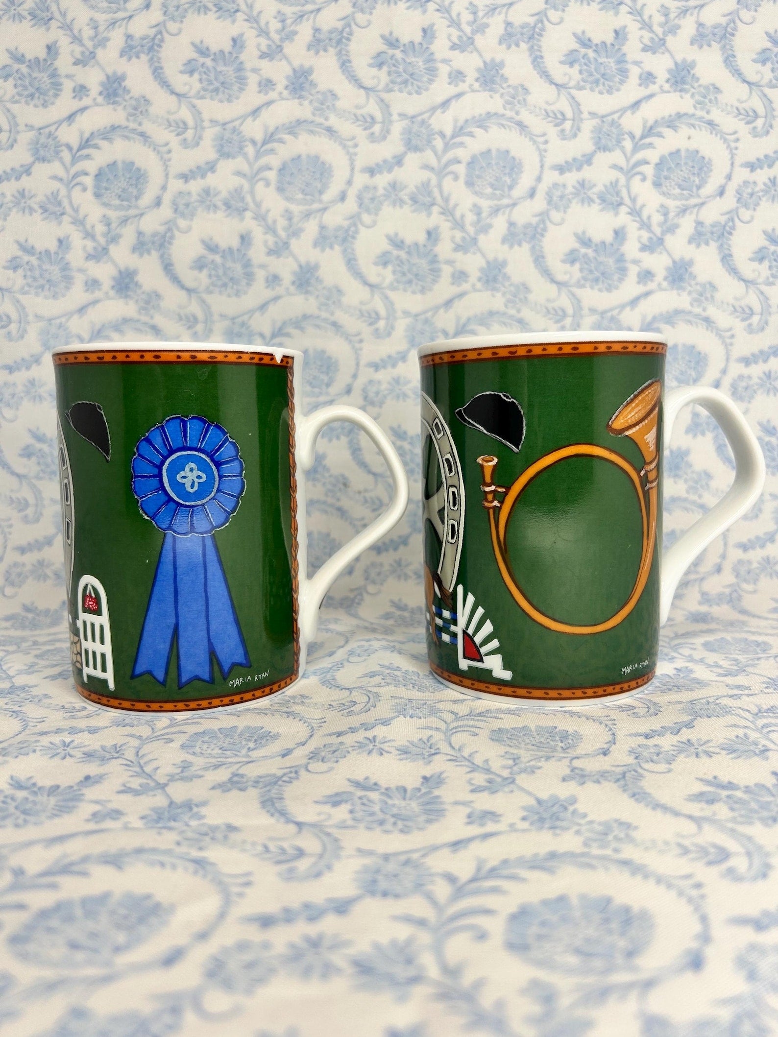 Vintage Porcelain Equestrian Mug Set-Gifts - Home Goods-Equestrian Inhesion-Manhattan Saddlery