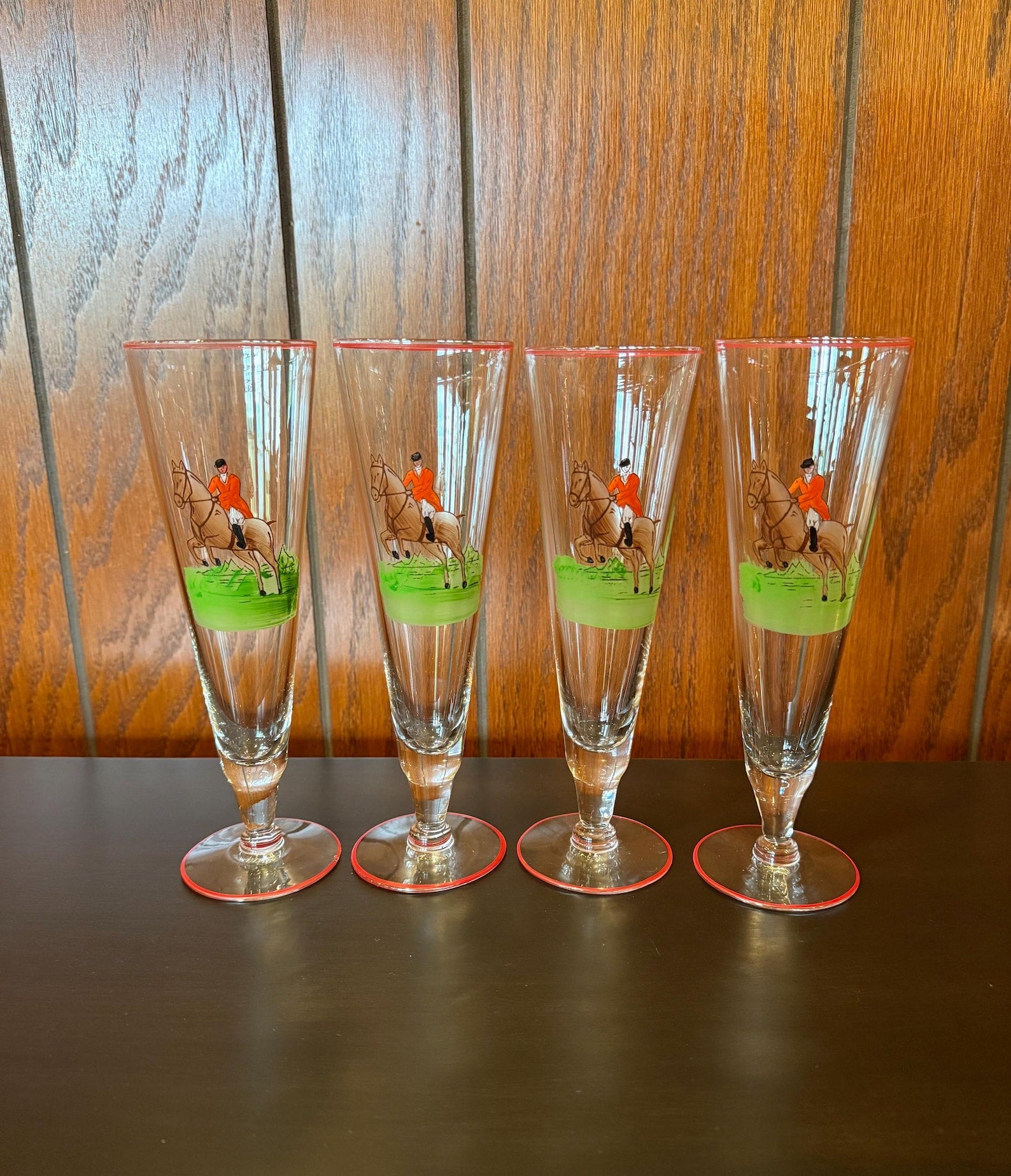 Libbey Fox Hunt Pilsner Glasses, Set of 4-Gifts - Home Goods-Libbey-Manhattan Saddlery