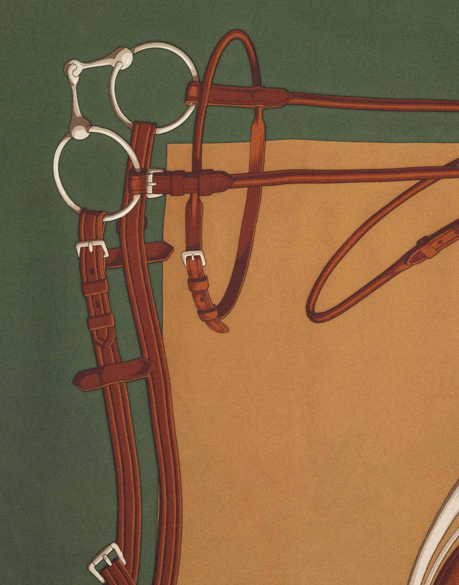 Etro 70s Green Equestrian Silk Scarf-Accessory-Etro-Manhattan Saddlery