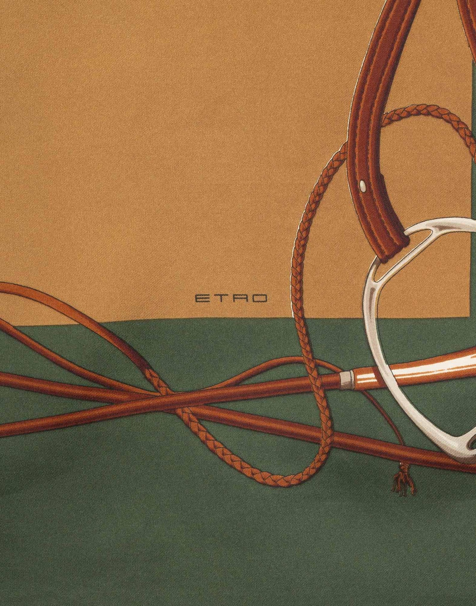 Etro 70s Green Equestrian Silk Scarf-Accessory-Etro-Manhattan Saddlery