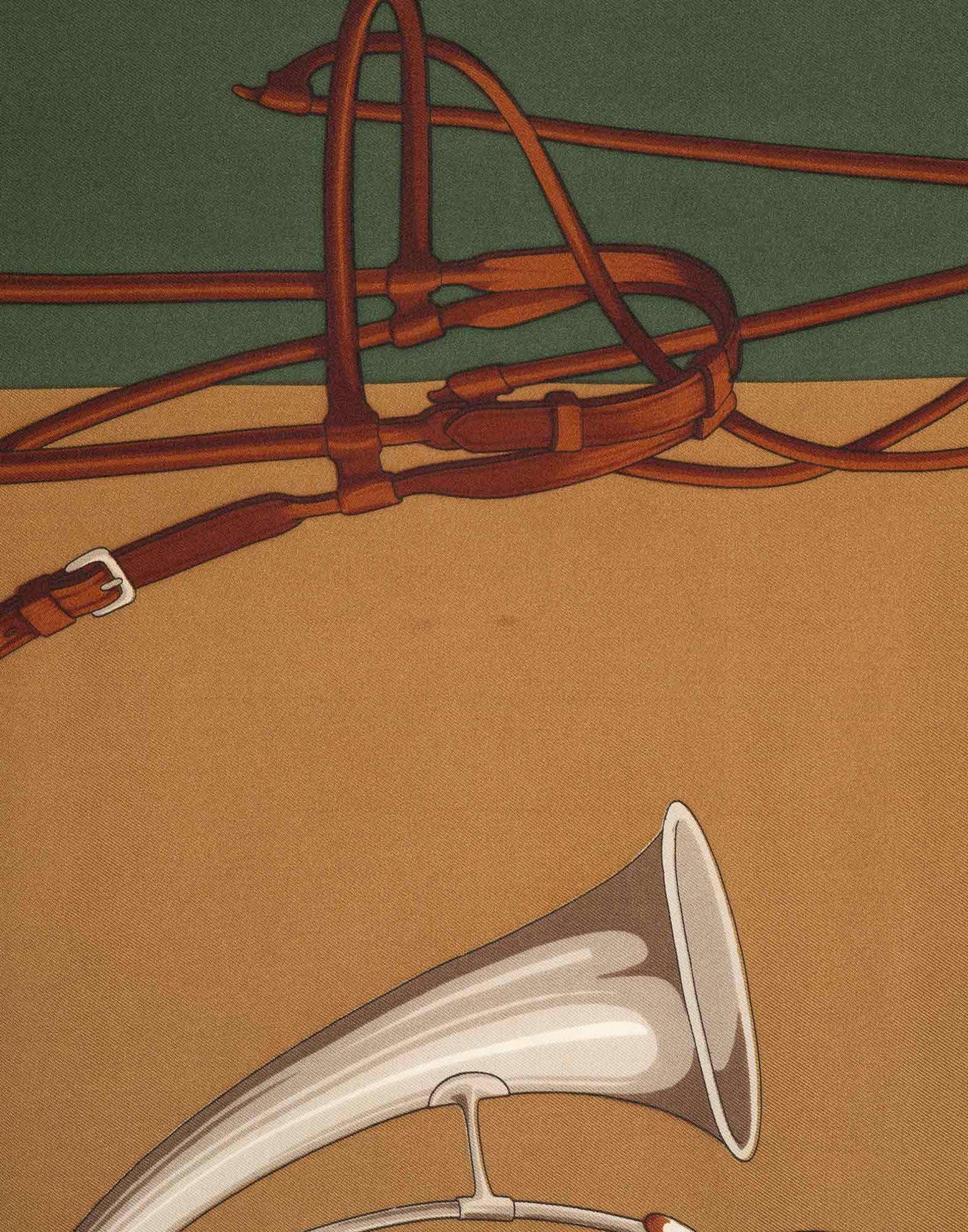 Etro 70s Green Equestrian Silk Scarf-Accessory-Etro-Manhattan Saddlery