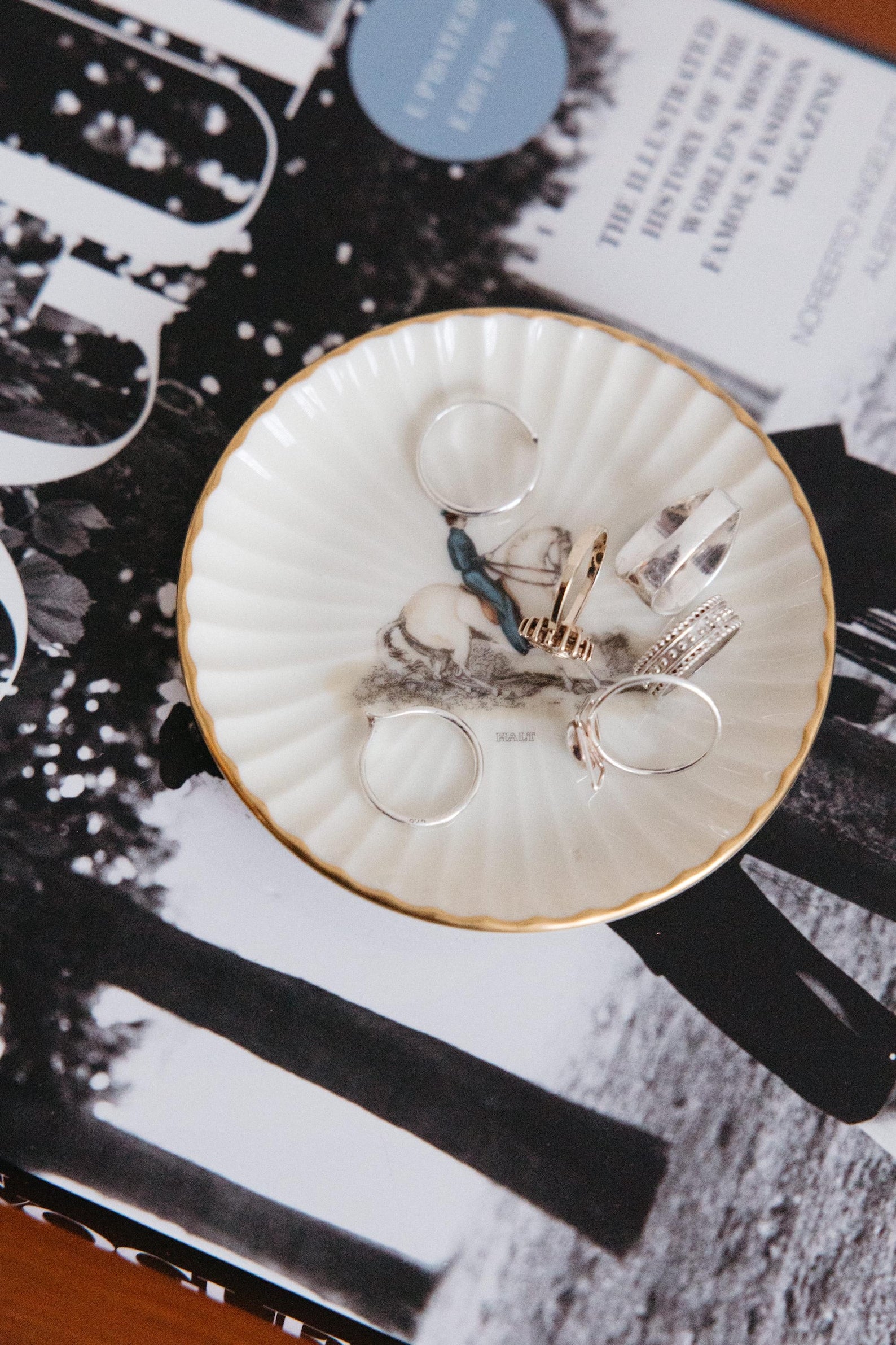 Dressage-Themed Lenox Ring Dish-Gifts - Home Goods-Manhattan Saddlery-Manhattan Saddlery