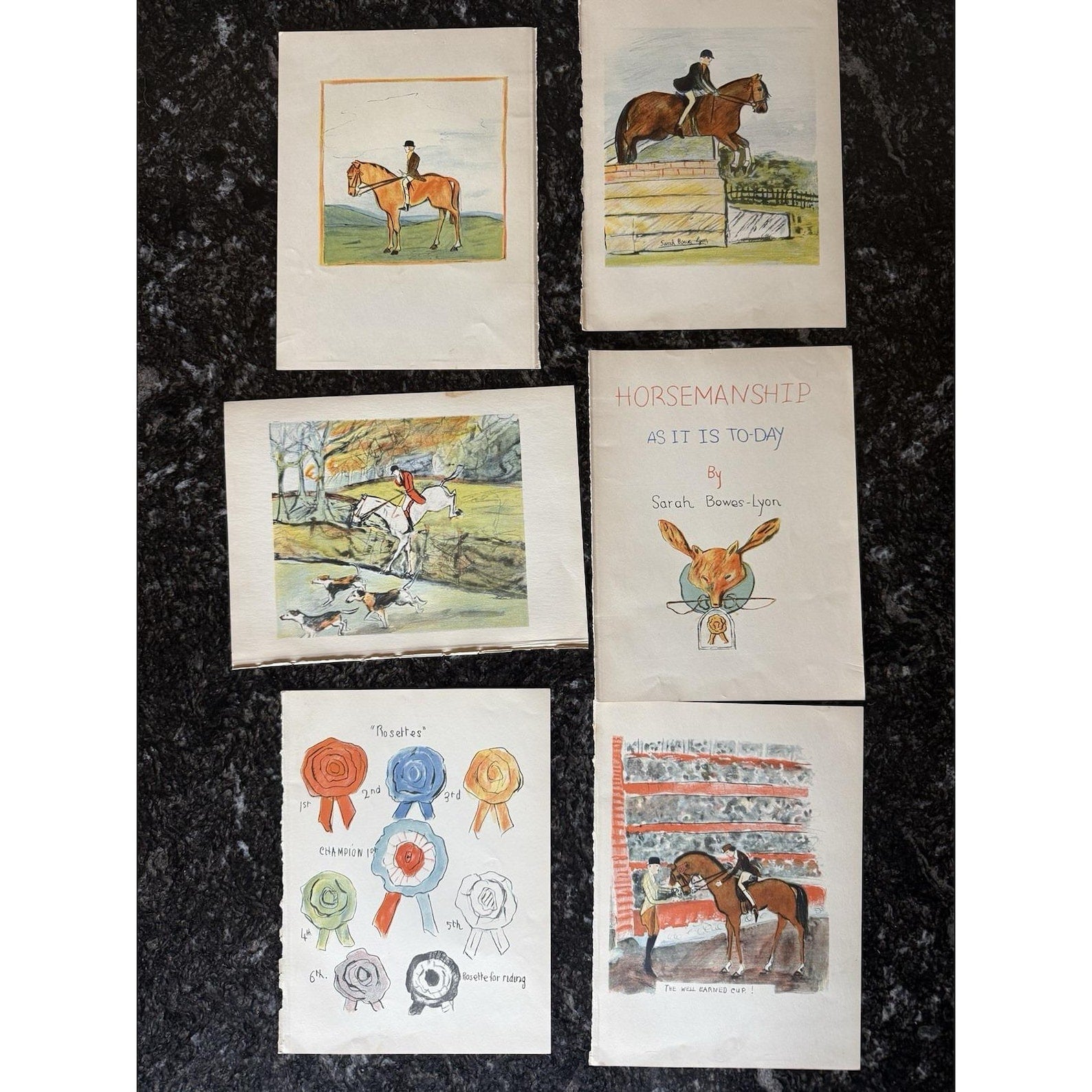 Sarah Bowes-Lyon Original Bookplates, Set of 6-Gifts - Home Goods-Manhattan Saddlery-Manhattan Saddlery