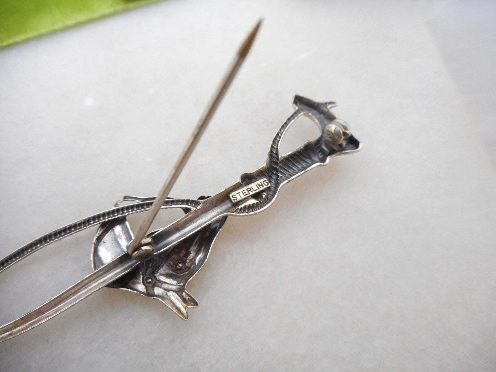 Vintage Sterling Silver Hunting Whip Brooch-Gifts - Jewelry-Manhattan Saddlery-Manhattan Saddlery