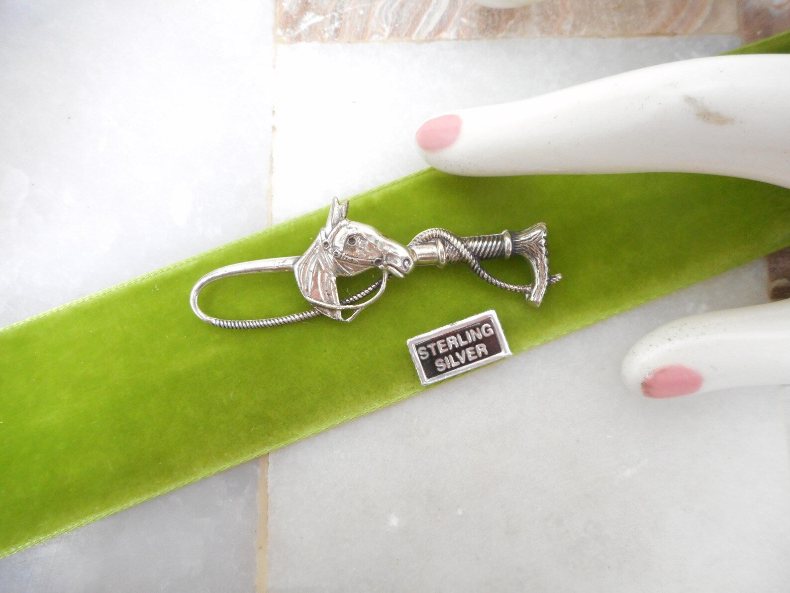 Vintage Sterling Silver Hunting Whip Brooch-Gifts - Jewelry-Manhattan Saddlery-Manhattan Saddlery