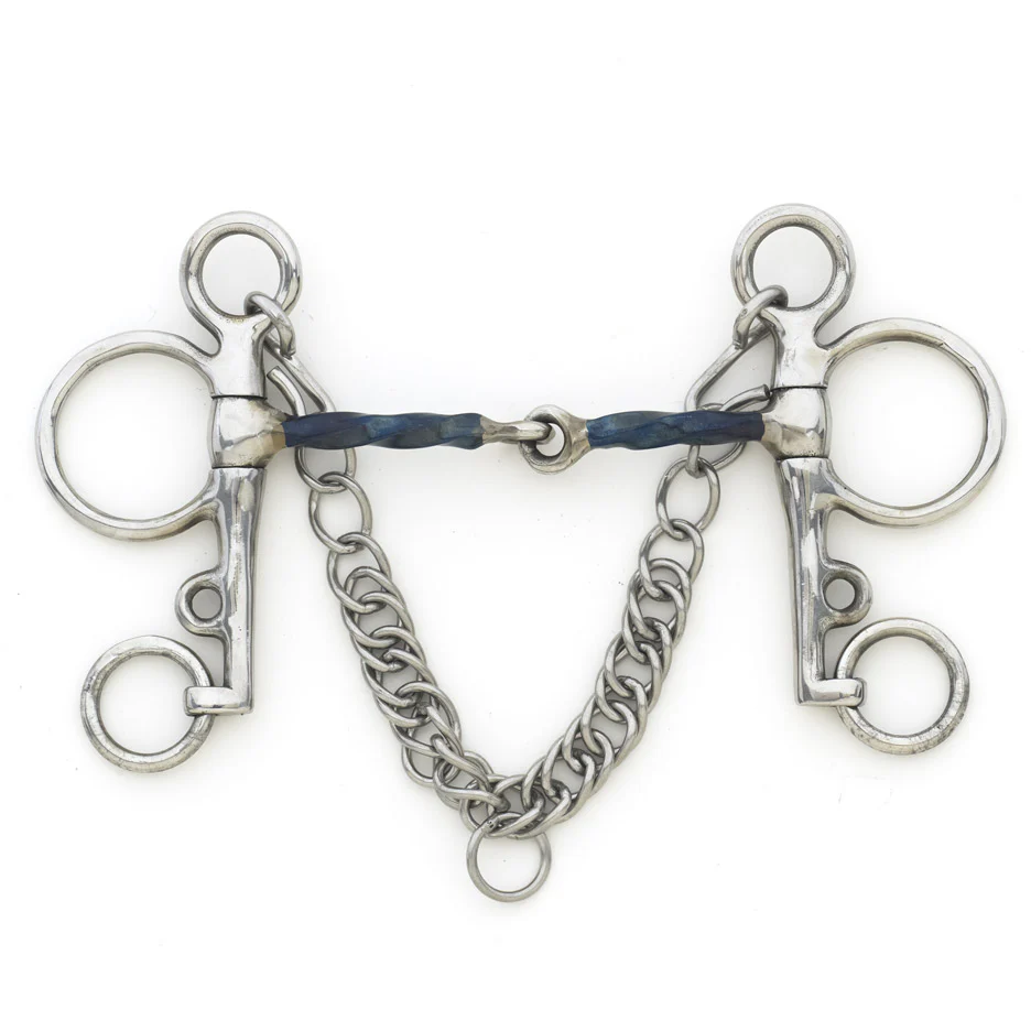Centaur Blue Steel Slow Twist Tom Thumb Pelham Bit-Bits - Pelhams-ERS-5.0-Manhattan Saddlery
