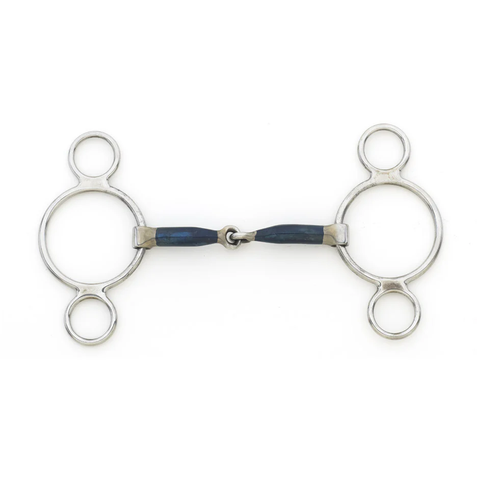 Centaur Blue Steel 2 Ring Gag Bit-Bits-ERS-5.0-Manhattan Saddlery