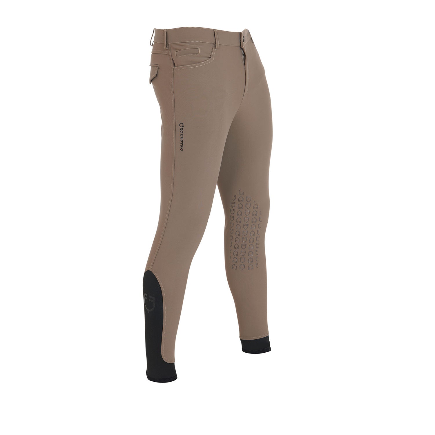 Equestro Men's Slim Fit Grip Breeches with Logo