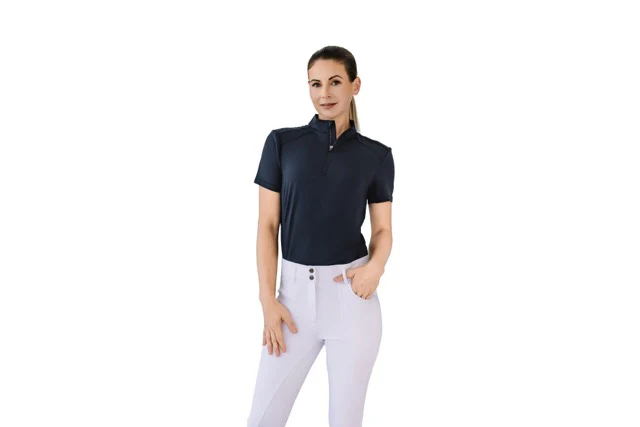 CATAGO FIR-TECH Quarter Zip Short Sleeve Ladies Top-Sportswear - Ladies - Tops-Catago-Black-XXL-Manhattan Saddlery