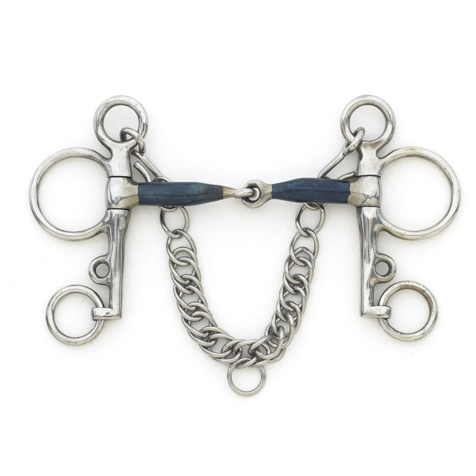 Centaur Blue Steel Jointed Tom Thumb-Bits - Pelhams-ERS-5.0-Manhattan Saddlery