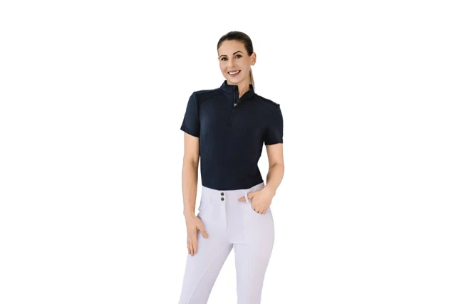 CATAGO FIR-TECH Quarter Zip Short Sleeve Ladies Top-Sportswear - Ladies - Tops-Catago-Black-XXL-Manhattan Saddlery