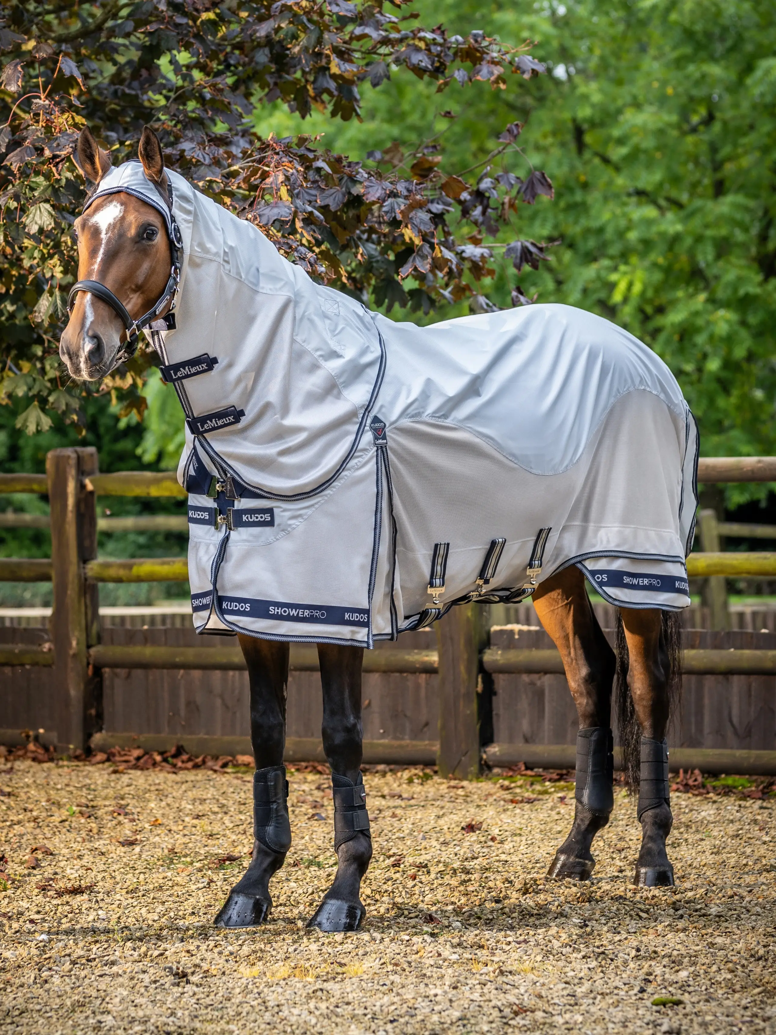 LeMieux Kudos Shower Pro Waterproof Fly Blanket-Horsewear -Blankets - Fly Sheets-LeMieux-Gray-66"-Manhattan Saddlery