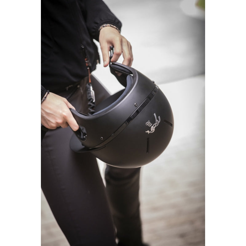 Pénélope by Freejump Helmet Long Visor-Helmets - Helmets-Pénélope-Matte Black-S / 52-56-Manhattan Saddlery