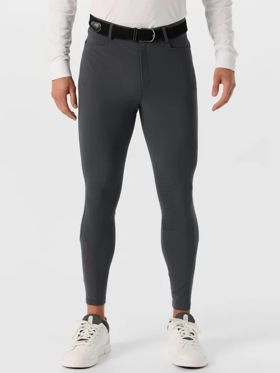 Men's Ovation Dynamic Knee Patch Breech-Breeches - Mens - Knee Patch-ERS-Charcoal-26R-Manhattan Saddlery