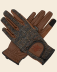 Sixteen Cypress Riding Gloves-Gloves-Sixteen Cypress-Herringbone/Cognac-6-Manhattan Saddlery