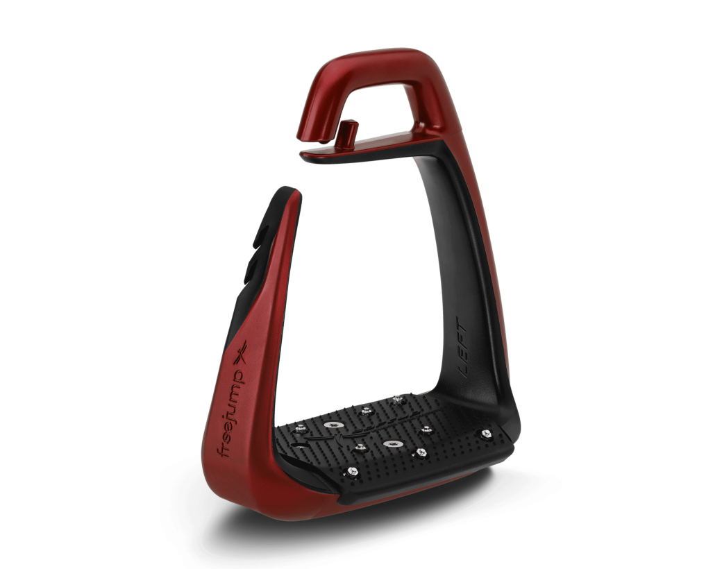 Freejump Soft'Up Classic+ Stirrups-Stirrup Irons-Freejump-Pearl Black/Red-Manhattan Saddlery
