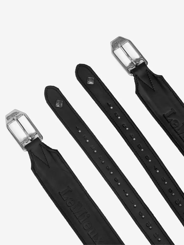 LeMieux Vector Pro Stirrup Leathers-Stirrup Irons & Leathers - Stirrup Leathers-LeMieux-Black-52"-Manhattan Saddlery