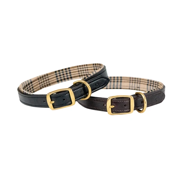 5/A Baker Leather Dog Collar-Dogs - Collars & Leashes-Jacks Mfg-Black-Small-Manhattan Saddlery