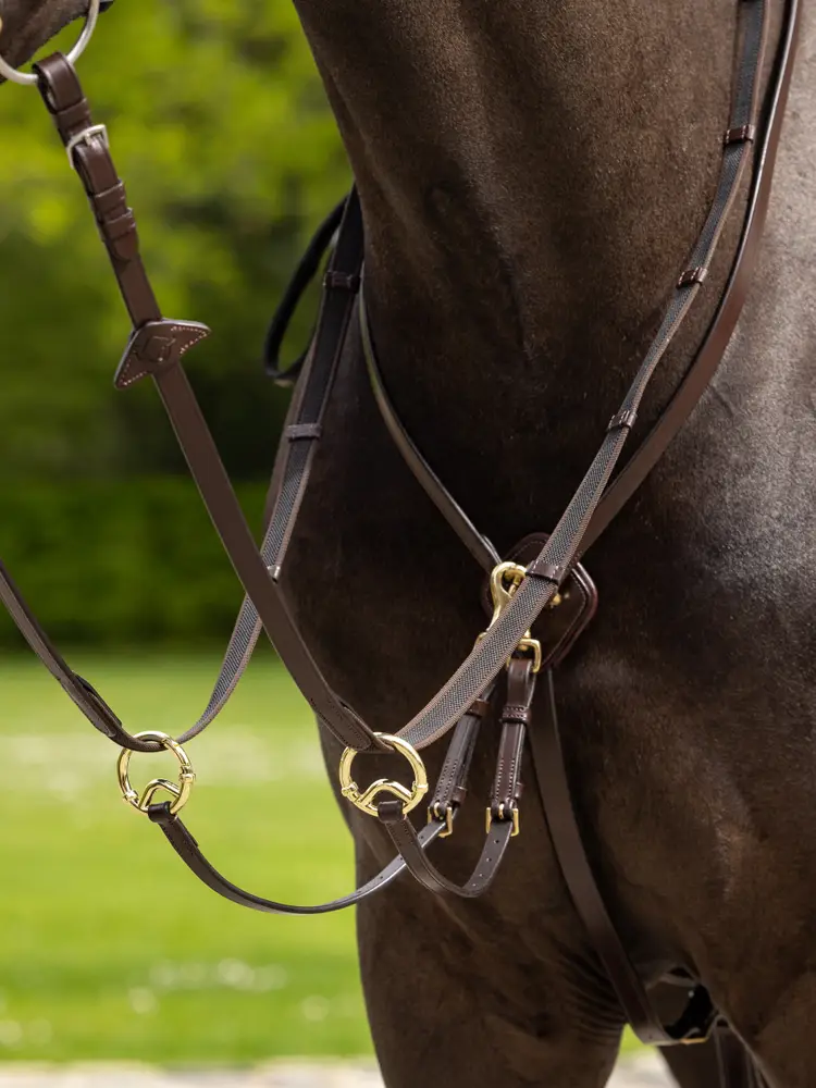 LeMieux Kudos Running Martingale-Martingales & Breastplates - Running Martingale-LeMieux-Black/Silver-Pony-Manhattan Saddlery
