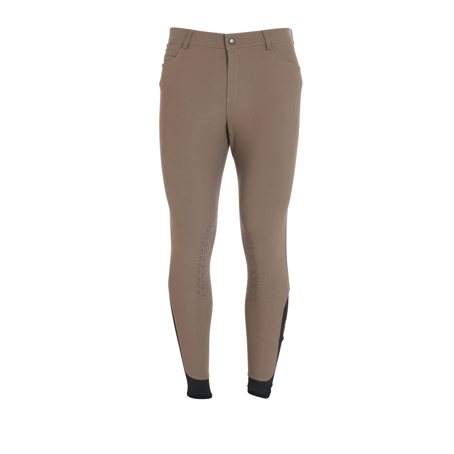 Equestro Men's Slim Fit Grip Breeches with Logo