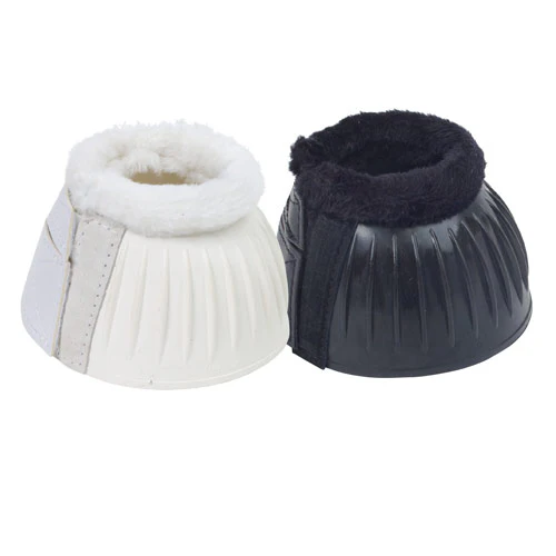 Equi-Essentials Heavy Duty Fleece Bell Boots-Horsewear - Boots - Bell Boots-ERS-Black-S-Manhattan Saddlery